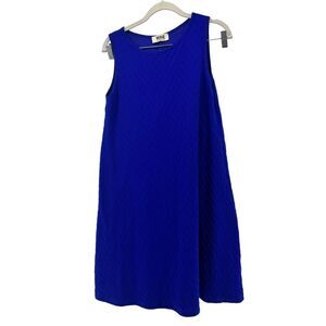 VERSE Quilted Sleeveless‎ Dress - Royal Blue Textured Casual Dress USA